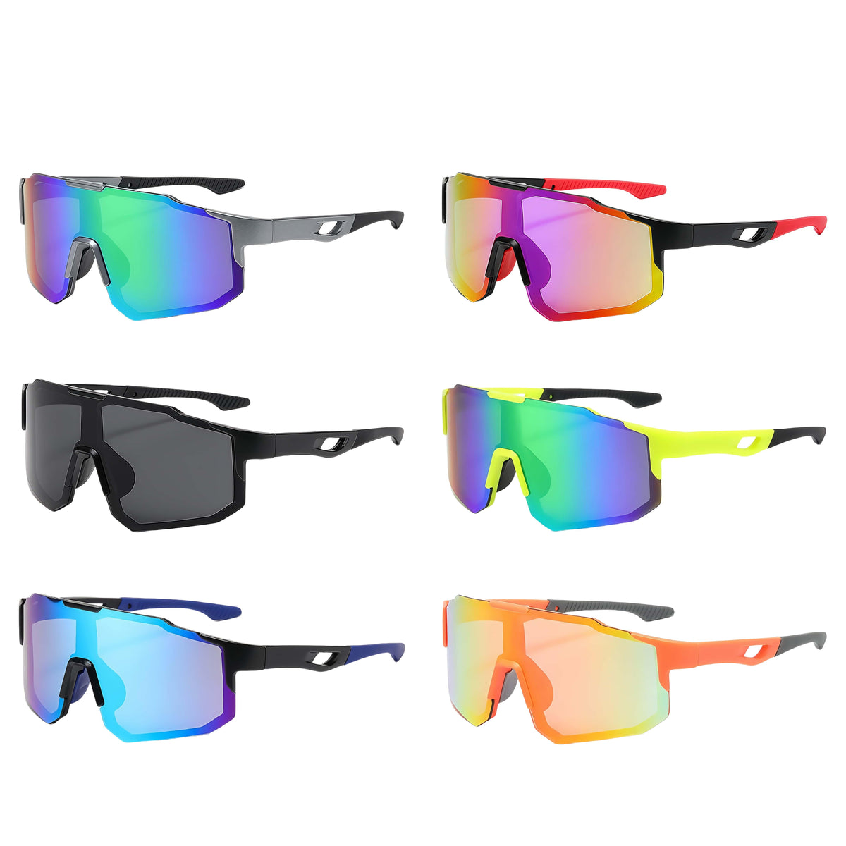 6-Piece Cycling Glasses Set for Men and Women, Outdoor Sports Eyewear with Eight Style Combinations for Mountain Biking and Everyday Rides
