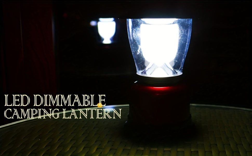 Dimmable COB LED Lanterns 4-Pack, Battery-Powered Portable Lights in Grey or Red for Hiking, Repairs and Power Outages, Batteries Not Included