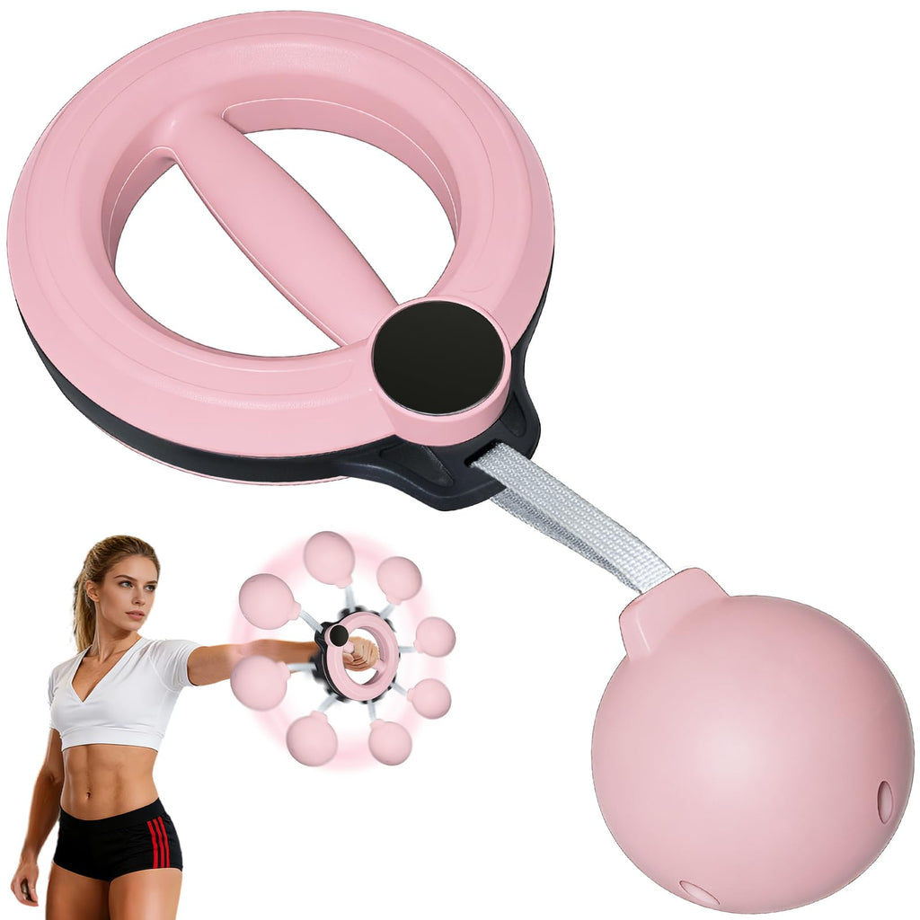 360° Rotating Arm Exerciser with Shoulder Relaxation Ball for Wrist, Forearm, Chest and Shoulder Movement, Pink or White Home Gym Workout Equipment