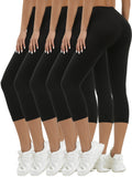 Women's Stretch Capri Leggings, 5-Pack Color Sets