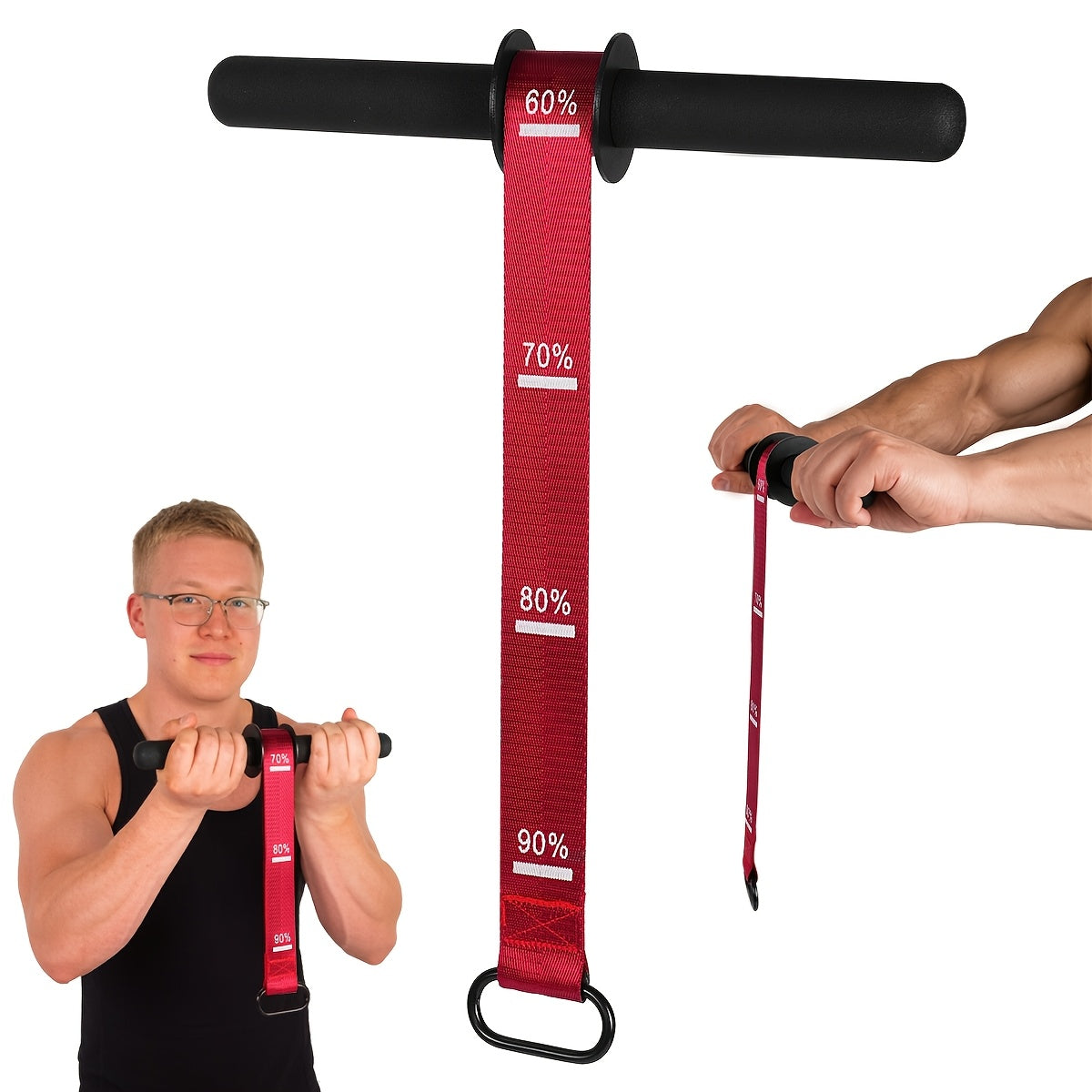 Wrist and Forearm Strengthener Training Bar, Single Iron Exercise Tool with No Power Required for Home Gym Workouts and Sports Fitness Routines