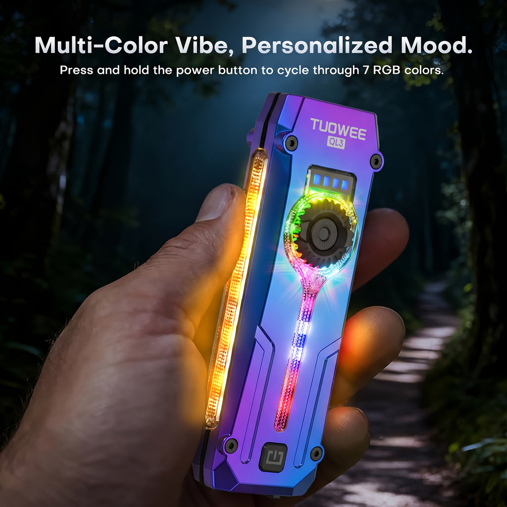 7-in-1 LED Flashlight with Listed 1200LM Output, UV Light, Laser Pointer, RGB Ambient Lighting, Magnetic Base and USB-C Rechargeable Design