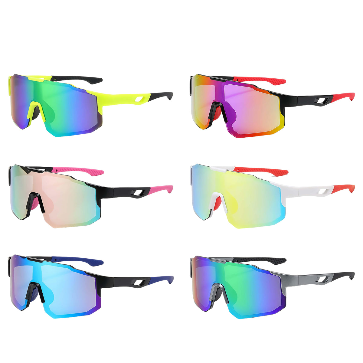 6-Piece Cycling Glasses Set for Men and Women, Outdoor Sports Eyewear with Eight Style Combinations for Mountain Biking and Everyday Rides