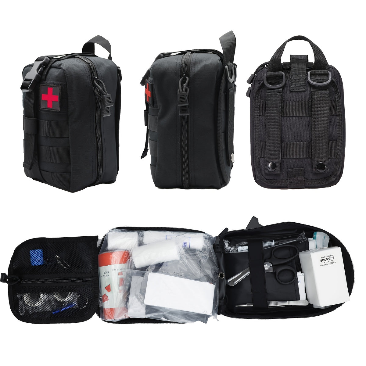 247-Piece First Aid Pouch Kit with Listed Tourniquet and Trauma Bandage, EH247 Emergency Supply Set for Home, Car, Camping and Travel Preparedness