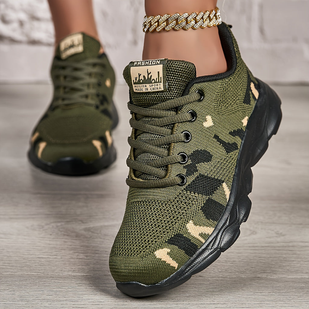 Women's Air Cushion Sneakers, Breathable Mesh Walking Shoes in Green and Grey Colors, Lightweight Casual Footwear for Gym and Everyday Wear