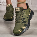 Women's Air Cushion Sneakers, Breathable Mesh Walking Shoes in Green and Grey Colors, Lightweight Casual Footwear for Gym and Everyday Wear