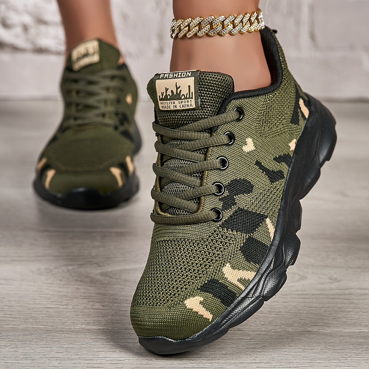 Women's Air Cushion Sneakers, Breathable Mesh Walking Shoes in Green and Grey Colors, Lightweight Casual Footwear for Gym and Everyday Wear