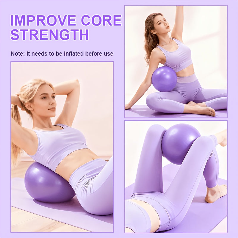 16-Piece Pilates Set with Exercise Ring, Yoga Ball, Resistance Bands, Stretching Strap and Storage Bag for Home Workouts in Purple or Pink