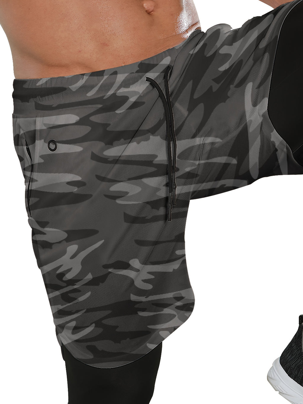 Men's Compression Pants with Towel Loop, 2-in-1 Running and Workout Gym Tights in Multiple Colors, Sizes S-XXL for Training Activewear