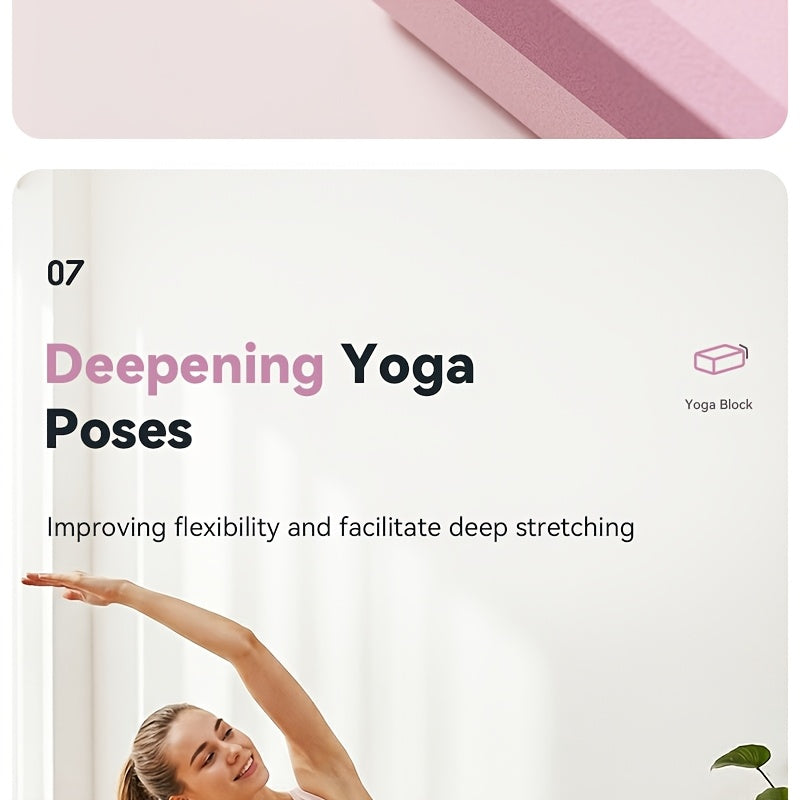 2-Piece Color-Block EVA Yoga Mat Set for Stretching, Pilates and Home Workouts