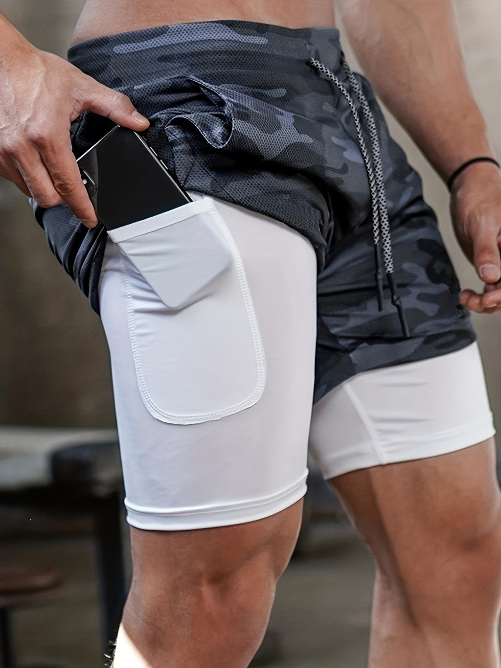 Men's 2-in-1 Running Shorts, 2-Piece Color Sets