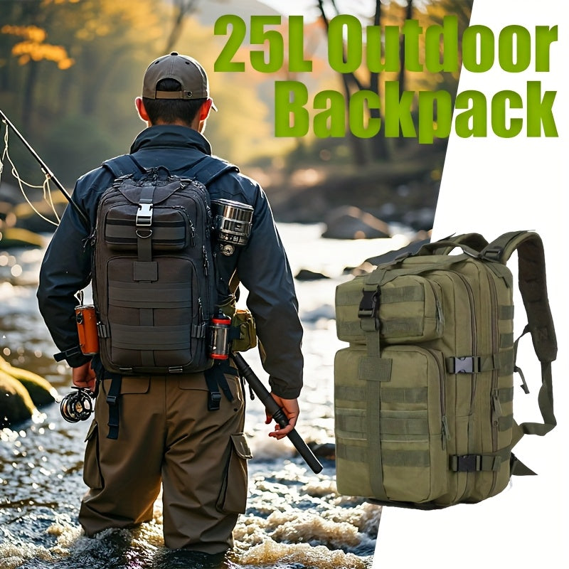 3P Off-Road Outdoor Backpack for Day Hikes and Travel, Black, Army Green or Khaki