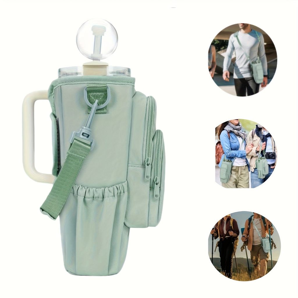 40 oz Water Bottle Carrier Sling Bag with Phone Pocket