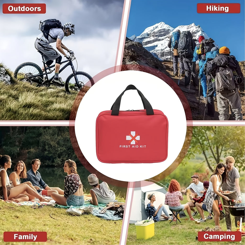 152-Piece First Aid Kit in Red, Compact Emergency Preparedness Set with Listed Waterproof Design for Home, Office and Vehicle Supply Storage