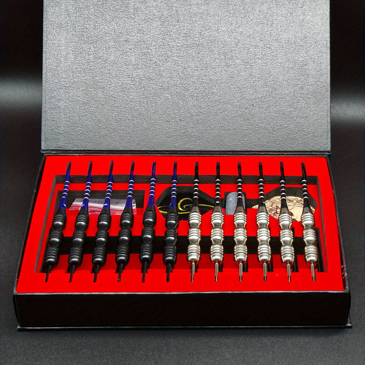 Metal Tip Darts Gift Set with Aluminum Alloy Shafts and Skull Flights, Boxed 6 or 12 Body Options with Extra Flights for Adult Indoor Game Nights