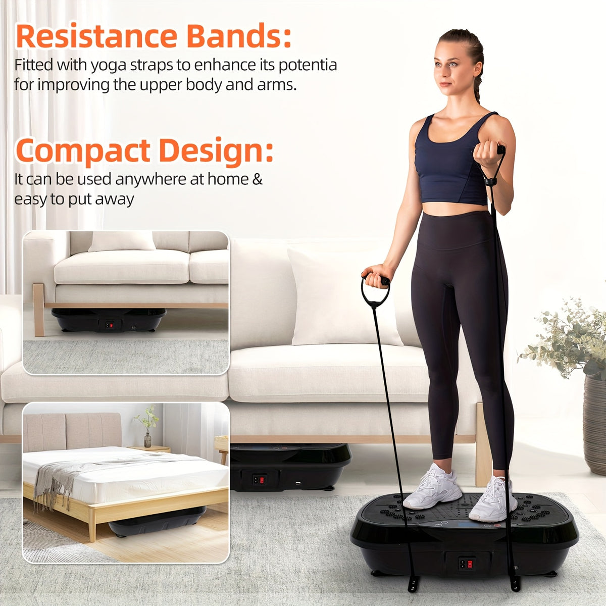 200W Vibration Plate Exercise Machine for Home Gym, 9 Programs and 100 Speed Levels with Remote, Compact Fitness Platform Rated to 330 lb