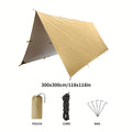 Camping Sunshade Tarp with 6 or 19 Attachment Points, Outdoor Shade Cloth in 300 x 300 cm or 300 x 400 cm Options for Flexible Campsite Setups