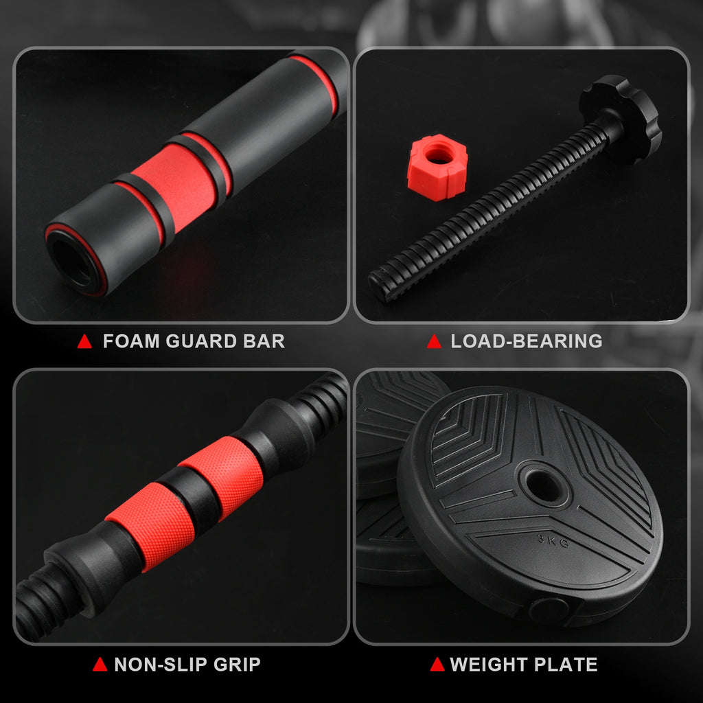 5-in-1 Adjustable Dumbbell Weight Set for Home Gym Strength Training, Dumbbell, Barbell, Kettlebell and Push-Up Rack Configurations for Men and Women