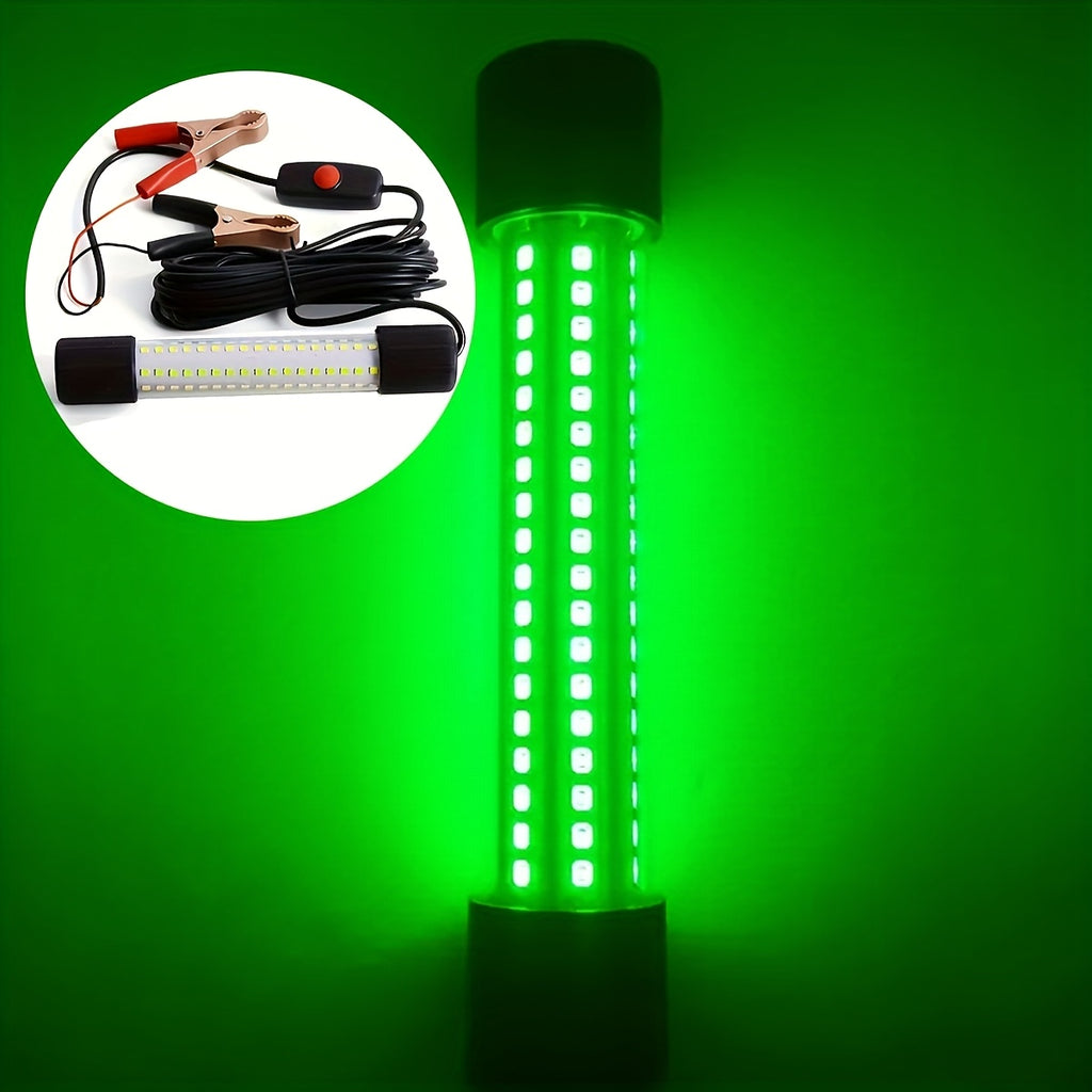 12V Underwater Fishing Light with 126 LEDs, IP68-Rated Fish Attractor Lamp and 16.4-Foot Cable for Night Angling, Battery Not Included