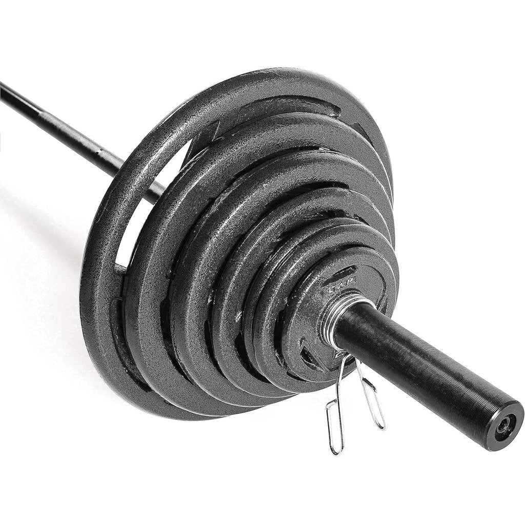2.5 lb Cast Iron Weight Plates 6-Pack by CAPHAUS, Black 2-Inch Grip Plates for Compatible Bars, Home Gym Strength Training and Resistance Workouts