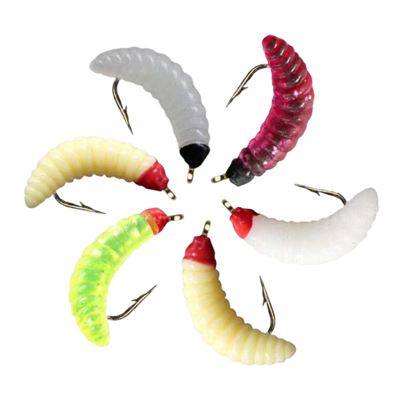 30-Piece Assorted Soft Fishing Baits with Hooks