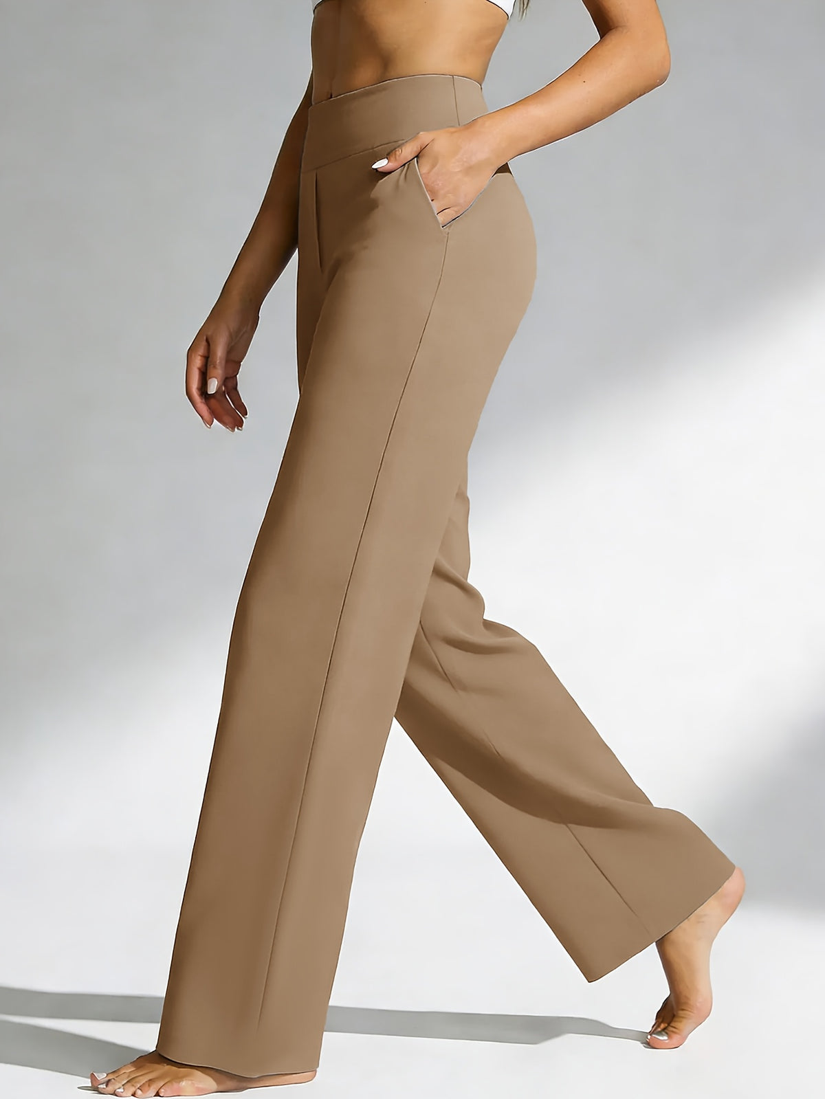 2-Piece Women's High-Waisted Straight-Leg Yoga Pants Set