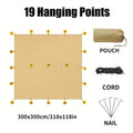 Multi-Point Camping Tarp Shelter for Outdoor Shade and Hammock Cover, 300 x 300 or 300 x 400 cm Options with 6 or 19 Hanging Points