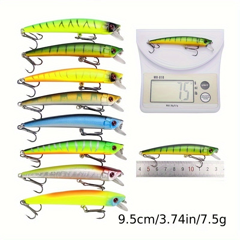 43-Piece Minnow Fishing Lures Set, Durable Plastic Crank Baits for Freshwater and Saltwater Angling, Artificial Bait Selection for Fishing Tackle