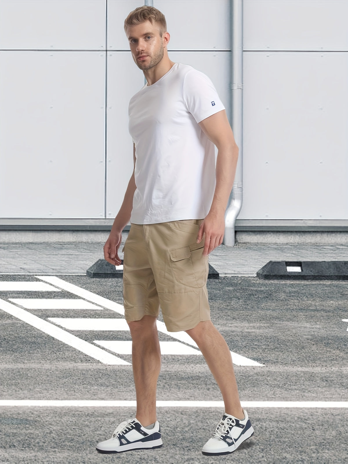 Multi-Pocket Cargo Shorts for Men, Breathable Quick-Dry Tactical-Style Work Shorts in Black, Khaki, Grey or Fern Green for Everyday Outdoor Wear