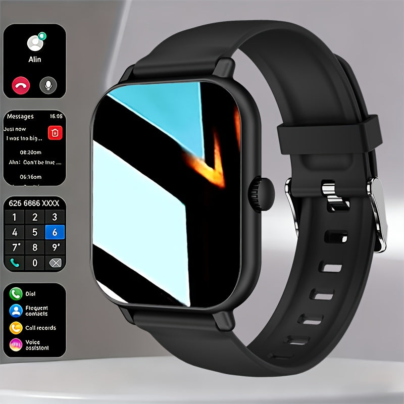 1.83-Inch Calling Smartwatch for Men and Women, Touchscreen Fitness and Sports Watch in Black or Pink, Everyday Outdoor Accessory with Smartphone Connection