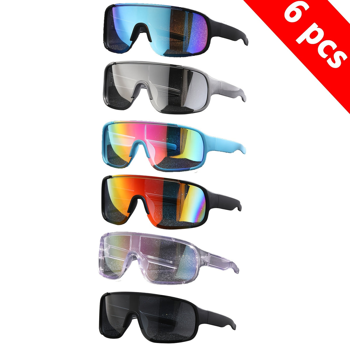 PC Lens and Frame Glasses for Men and Women, Unisex Eyewear with Quantity Option 6, Casual Outdoor Accessory for Everyday Outfits and Leisure