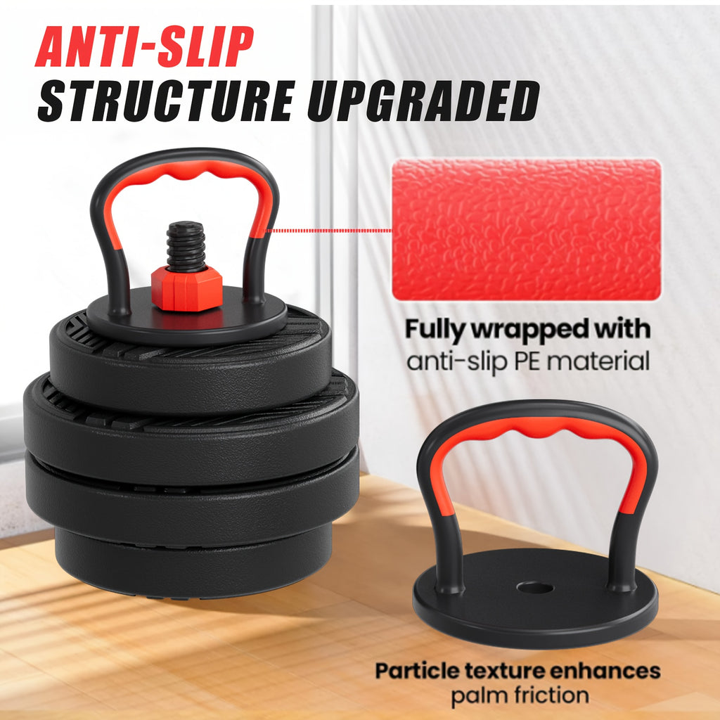 5-in-1 Adjustable Dumbbell Weight Set for Home Gym Strength Training, Dumbbell, Barbell, Kettlebell and Push-Up Rack Configurations for Men and Women