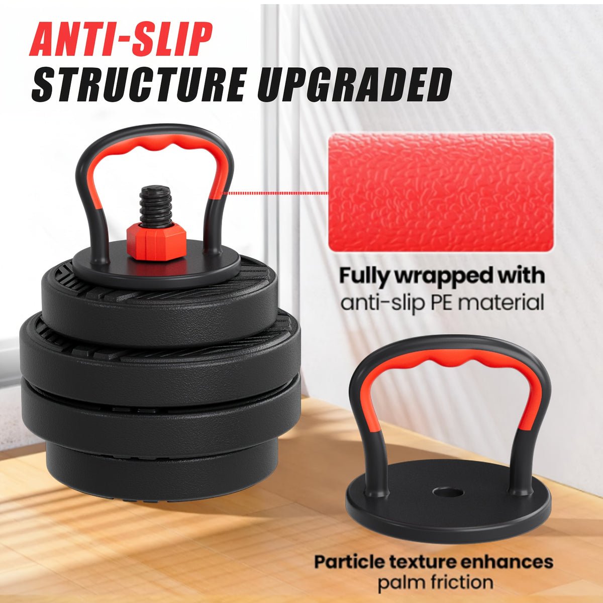 5-in-1 Adjustable Dumbbell Weight Set for Home Gym Strength Training, Dumbbell, Barbell, Kettlebell and Push-Up Rack Configurations for Men and Women
