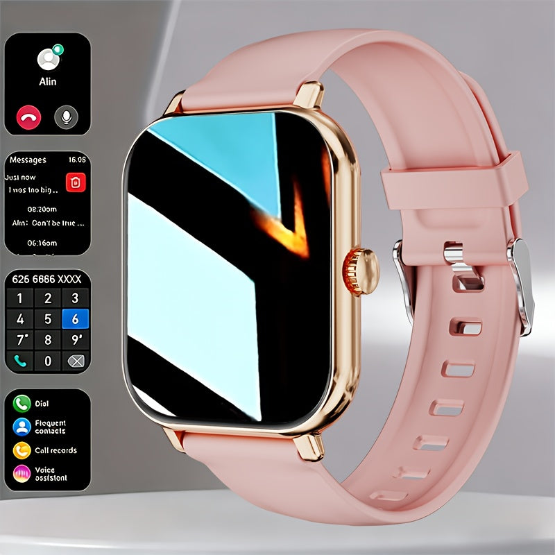 1.83-Inch Calling Smartwatch for Men and Women, Touchscreen Fitness and Sports Watch in Black or Pink, Everyday Outdoor Accessory with Smartphone Connection