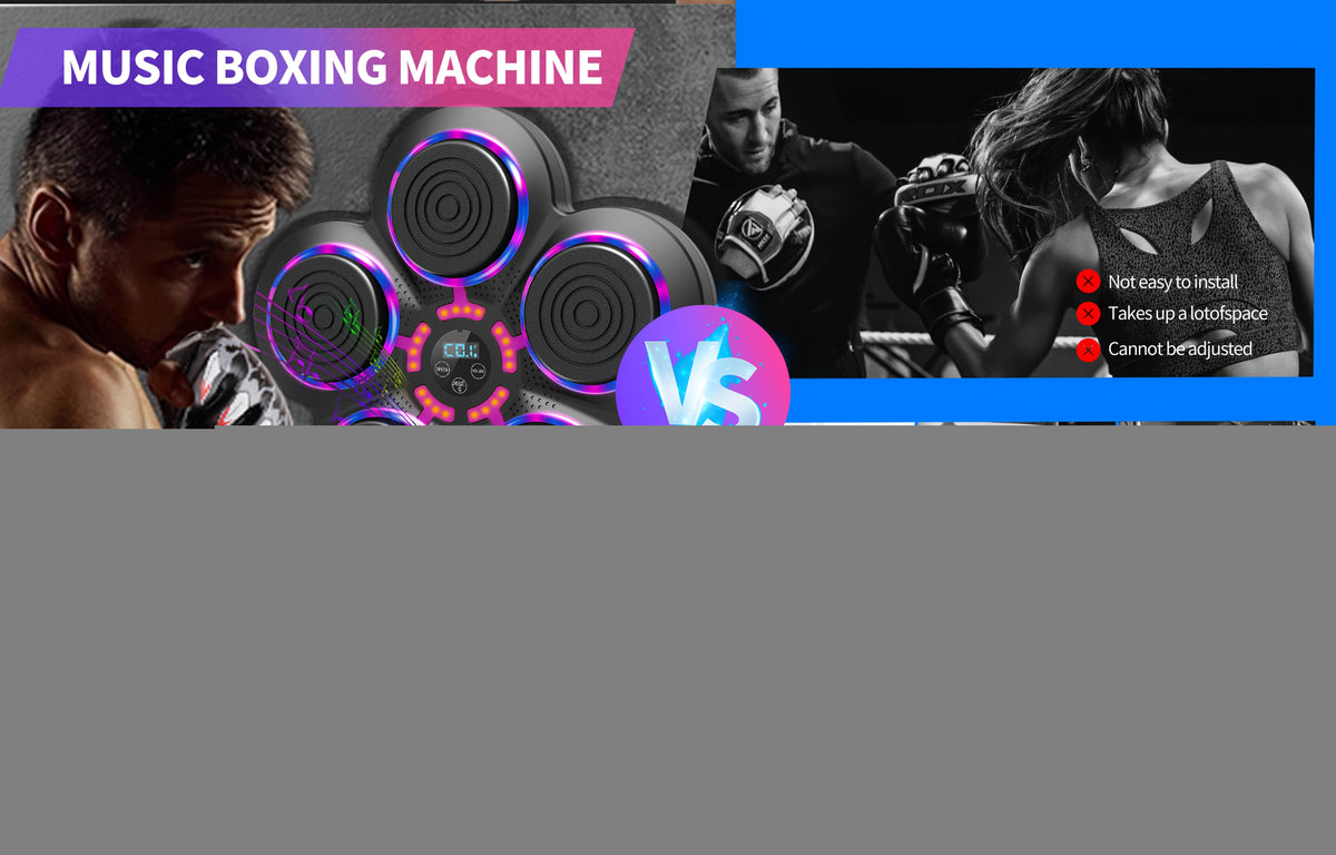 Music Boxing Machine for Adults, USB Rechargeable Wall-Mounted Electronic Punch Target with Black Model Options for Home and Gym Workouts