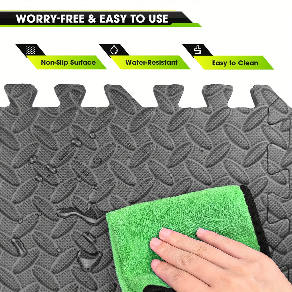 Foam Gym Flooring Mats, Interlocking EVA Puzzle Exercise Tiles in 20, 48 or 60-Piece Packs for Home Gym, Yoga and Weightlifting Spaces
