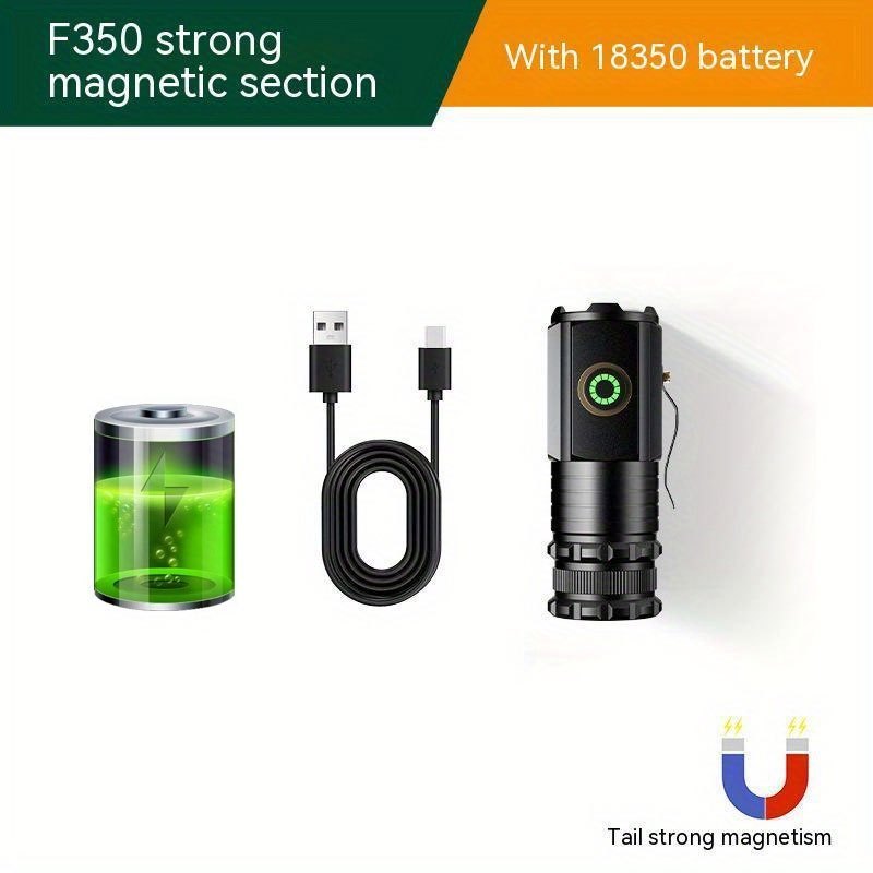 2000 Lumen Mini Flashlight with Rechargeable Lithium Battery, Four Dimming Modes and Turbo for Pocket Carry, Camping and Emergency Lighting