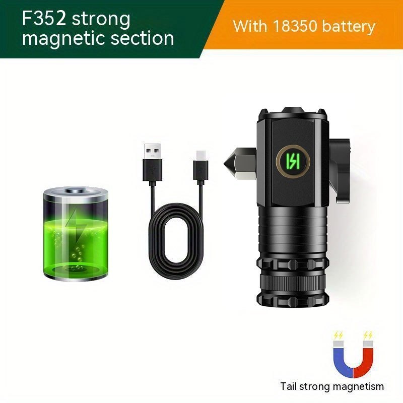 2000 Lumen Mini Flashlight with Rechargeable Lithium Battery, Four Dimming Modes and Turbo for Pocket Carry, Camping and Emergency Lighting