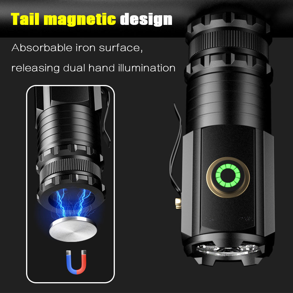 2000 Lumen Mini Flashlight with Rechargeable Lithium Battery, Four Dimming Modes and Turbo for Pocket Carry, Camping and Emergency Lighting