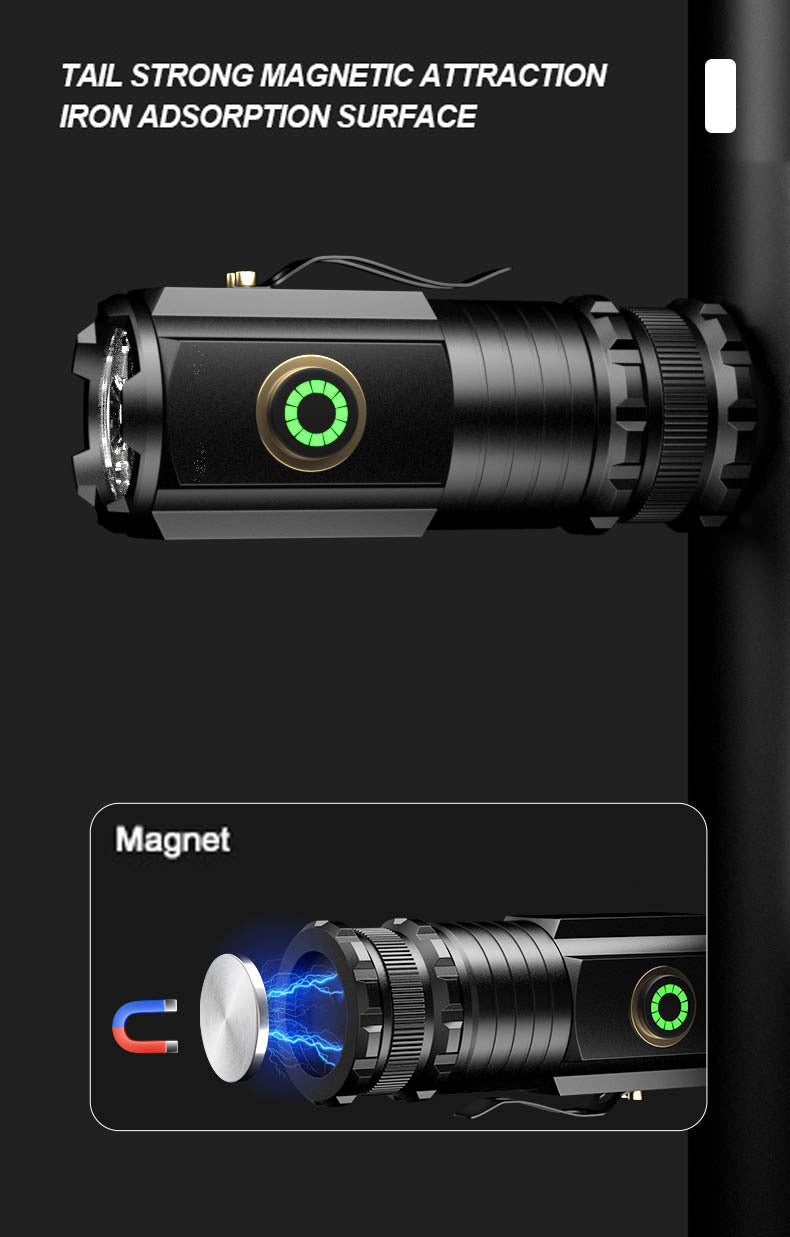 2000 Lumen Mini Flashlight with Rechargeable Lithium Battery, Four Dimming Modes and Turbo for Pocket Carry, Camping and Emergency Lighting