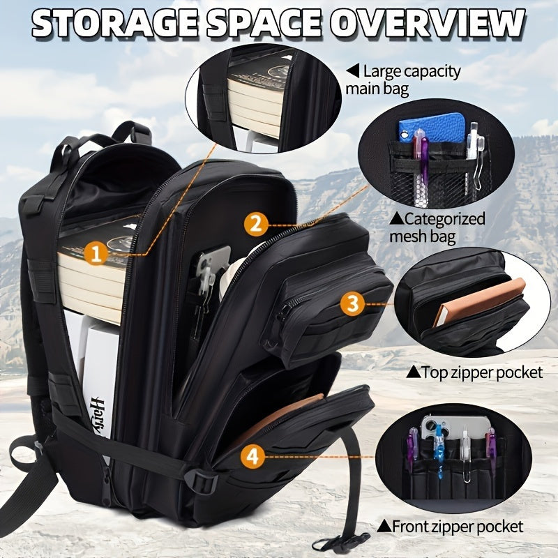 3P Off-Road Outdoor Backpack for Day Hikes and Travel, Black, Army Green or Khaki