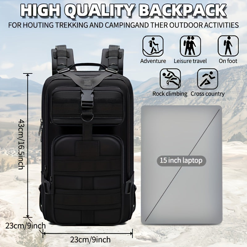3P Off-Road Outdoor Backpack for Day Hikes and Travel, Black, Army Green or Khaki