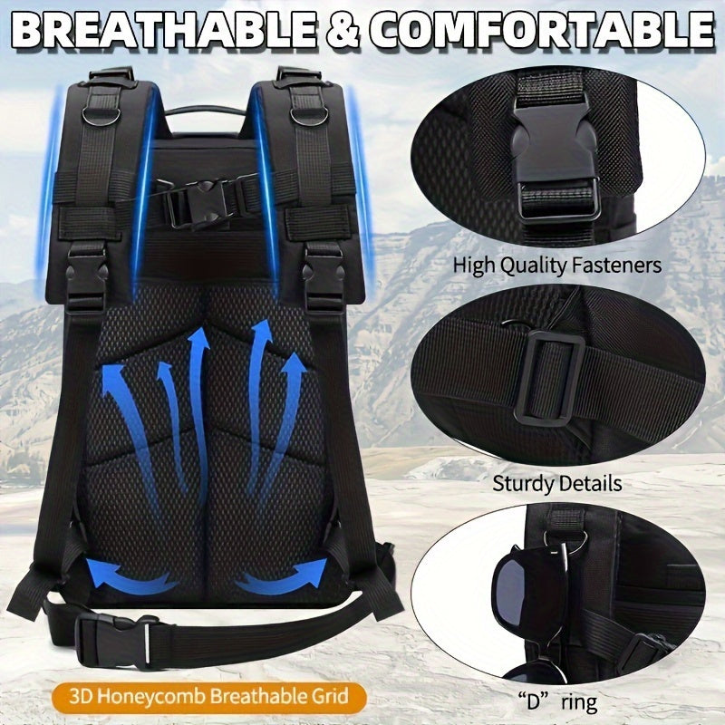 3P Off-Road Outdoor Backpack for Day Hikes and Travel, Black, Army Green or Khaki