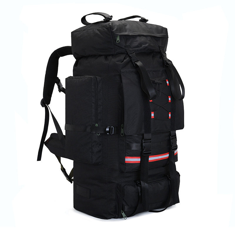 130L Expandable Backpack, Extra-Large Oxford Cloth Tactical-Style Gear Bag for Hiking, Mountaineering and Travel in Khaki, Green, Black or Desert