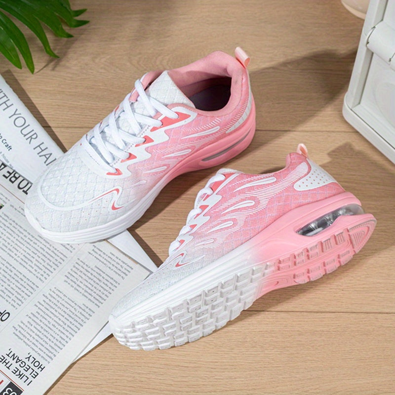 Women's Mesh Walking Shoes with Air Cushion and Arch Support, Lightweight Breathable Running Sneakers for Casual Wear and Gym Workouts