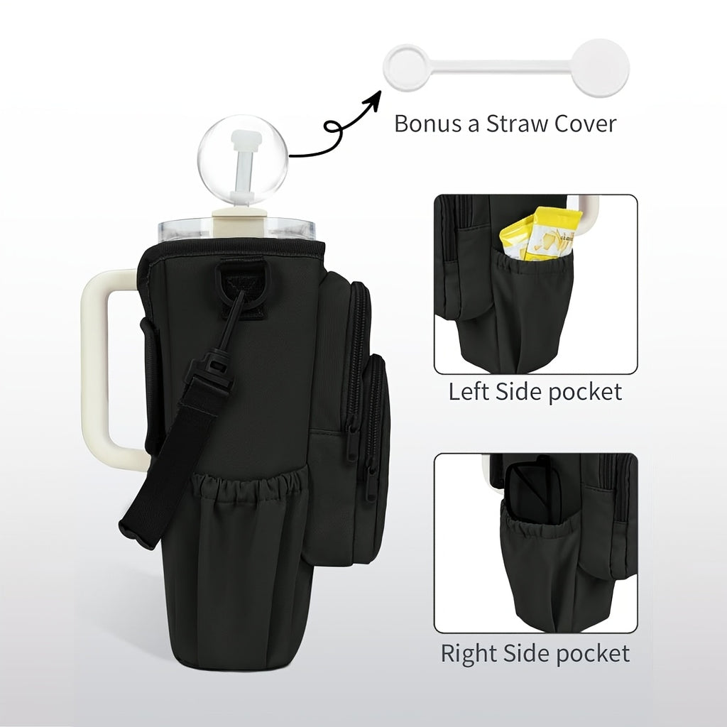 40 oz Water Bottle Carrier Sling Bag with Phone Pocket