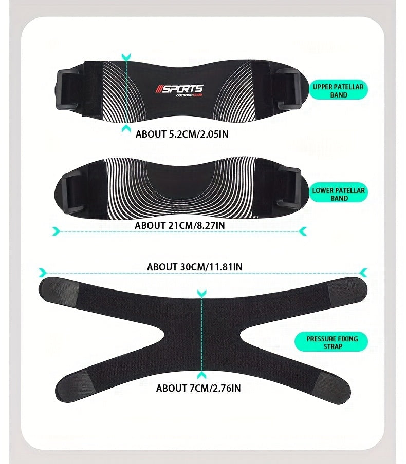 Compression Knee Brace Set, 2-Piece Adjustable Support for Women and Men, Fitness Equipment for Running, Basketball and Weightlifting