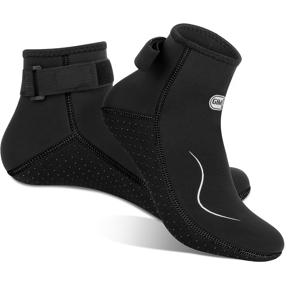 3mm Neoprene Water Socks for Women and Men, High-Cut or Low-Cut Wetsuit Footwear with Rubber Grip Soles for Snorkeling, Surfing and Swimming
