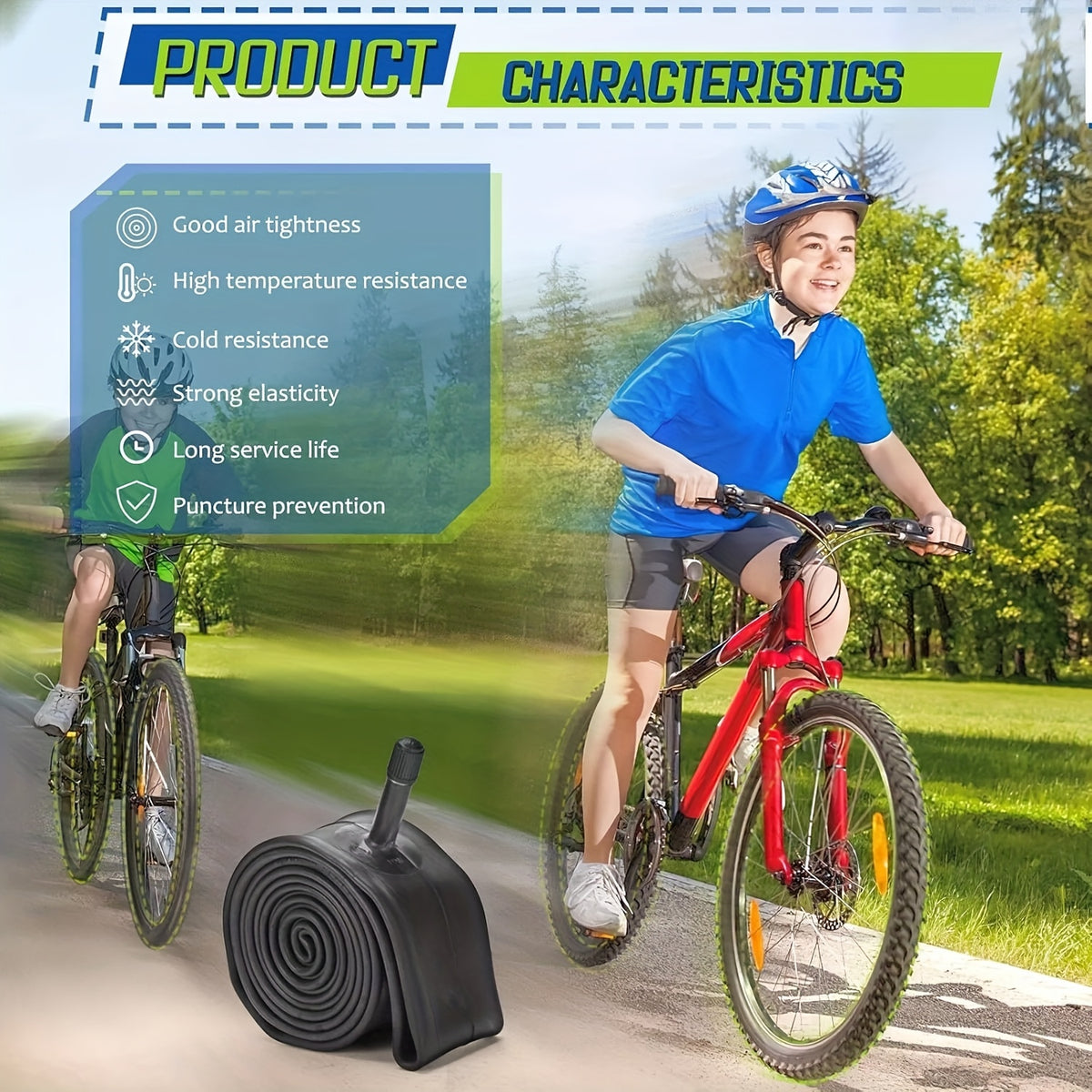 26 Inch Bike Inner Tubes 4-Pack, Butyl Rubber 26 x 1.75–2.125 with 32mm Schrader Valves and 2 Tire Levers for Mountain, Trail and Cruiser Bikes