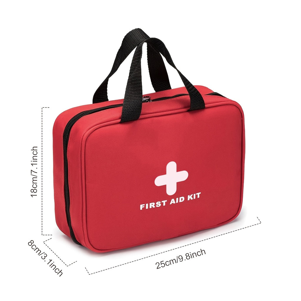 338-Piece First Aid Kit in Red, Compact Emergency Preparedness Supply Set with Listed Waterproof Design for Home, Office and Car Storage
